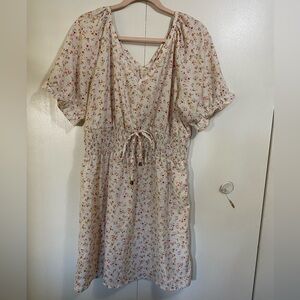 Blush White Floral Midi Dress size XL-XXL